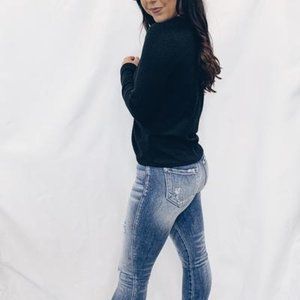 KanCan High Rise Frayed Hem Skinny Jeans